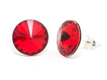 Srebrne 925 Kolczyki z kr. Swarovski Rivoli 12 LS