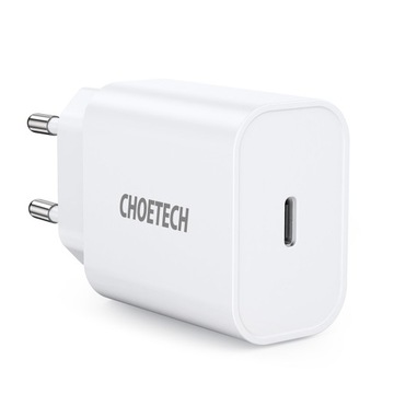 CHOETECH MOCNA ŁADOWARKA SIECIOWA UNIWERSALNA 20W USB-C ZASILACZ KOSTKA QC