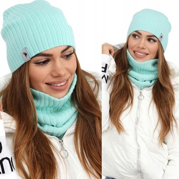 ЖЕНСКИЙ КОМПЛЕКТ ШАПКА-БИНИ ЮБКА ДЛЯ ГОЛЬФ-ТРУБА БОЛЬШОЙ КОМПЛЕКТ МЯТА 2204