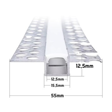Алюминиевый светодиодный профиль для гипсокартона 2м Regips Movable Flexible 12мм