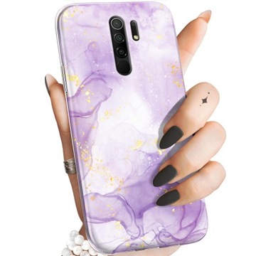 ETUI DO XIAOMI REDMI 9 WZORY FIOLETOWE FIOLET KSZTAŁTY OBUDOWA POKROWIEC
