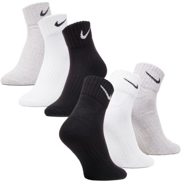 Nike ponožky ponožky mix vysoké bavlna froté SX4926-901 3 pár L