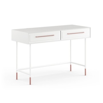 BIAŁA TOALETKA Z SZUFLADAMI SOSNOWA STYL GLAMOUR 121x79 CM ROSA BIANCA