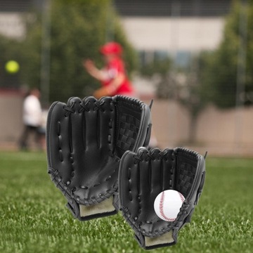 Детские бейсбольные перчатки для взрослых, черные.