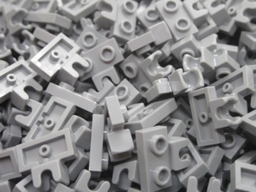 LEGO płytka 1X2 uchwyt KULKA j szary 14704 -10szt