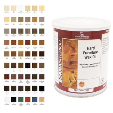 OLEJOWOSK DO DREWNA MEBLI TWARDY 1L -BORMA WACHS 54 KOLORY