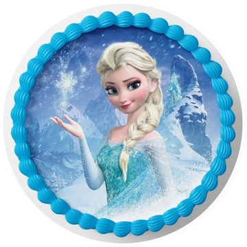 Opłatek na tort KRAINA LODU ELSA + GRATIS imię