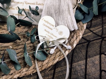 Сувенир КРЕЩЕНИЕ Первое Святое Причастие АНГЕЛ-ХРАНИТЕЛЬ имя кулон макраме