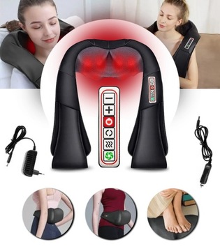 MASAŻER DO SZYI KARKU PLECÓW MASAŻ CAŁEGO CIAŁA PAS MASUJĄCY RELAX SHIATSU