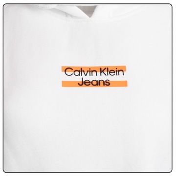 CALVIN KLEIN BLUZA DAMSKA Z KAPTUREM BIAŁA r. S