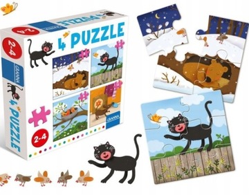 PUZZLE Z KOTEM 4 UKŁADANKI 31 ELEMENTÓW GRANNA