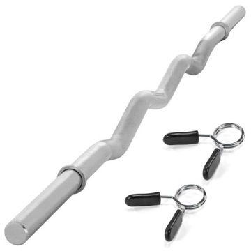 MAXXIVA Zakrzywiony dwuręczny gryf EZ 130 cm, sreb