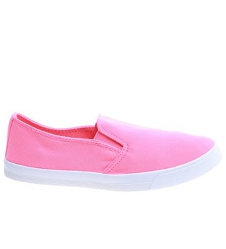 DAMSKIE TRAMPKI TENISÓWKI SLIP ON FUKSJA 13608 38