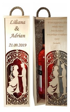 PUDEŁKO NA WINO SKRZYNKA GRAWER PREZENT ŚLUB