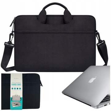 Torba na laptop MacBooka wodoodporna 13,3 cali pasek męska damska czarna