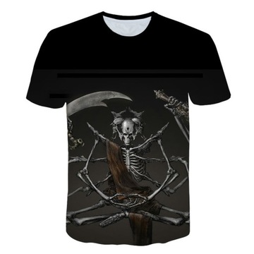 MĘSKA KOSZULKA T-SHIRT nadruk 3D CZASZKA KOLORY 83