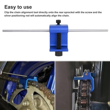 Быстрый точный инструмент для выравнивания цепи мотоцикла из алюминиевого сплава для квадроциклов синего цвета