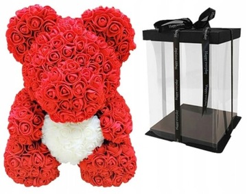 МИШКА С РОЗАМИ + КОРОБКА + ЛЕНТА - ИДЕАЛЬНЫЙ ПОДАРОК ​​ДЛЯ НЕЕ