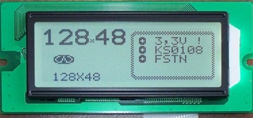 ART LCD 128x48 z LED (K/White) KS0108 3V ZIF20 1mm