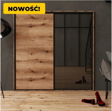 System przesuwny do szafy 2 drzwiowej, czarny