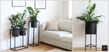 Kwietnik Metalowy Stojak na kwiaty 70cm biały skrzynka LOFT