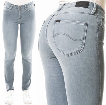 LEE spodnie SLIM grey JEANS regular ELLY _ W27 L31