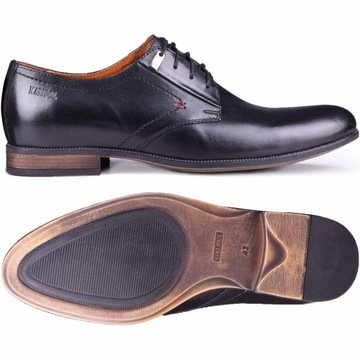 Męskie buty wizytowe skórzane eleganckie czarne 42