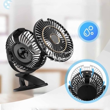 НАСТОЛЬНЫЙ ВЕНТИЛЯТОР USB 360° 2400 МАЧ С ЗАЖИМОМ ДЛЯ ЛЕТА