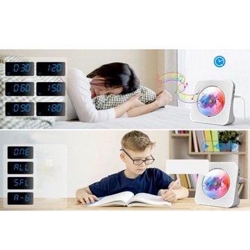 ODTWARZACZ CD BT5.0 GŁOŚNIKI STEREO HI-FI USB LED