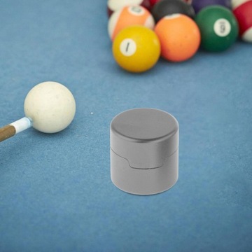 Коробка чашки держателя мела для кия для бассейна легкая в использовании серый цвет алюминиевого сплава круглой формы