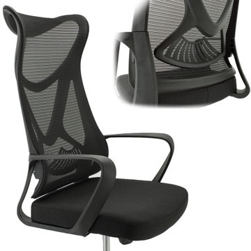 FOTEL OBROTOWY BIUROWY KRZESŁO BIUROWE MIKROSIATKA ERGONOMICZNE MOCNE