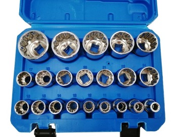 НАБОР 12-СТОРОННИХ ГОЛОВОК, 21 ЭЛЕМЕНТ ГОЛОВКИ