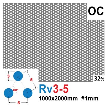 ПЕРФОРИРОВАННЫЙ ЛИСТ 1000 x 2000 OC 1 мм 3–5 КОЛЕСА