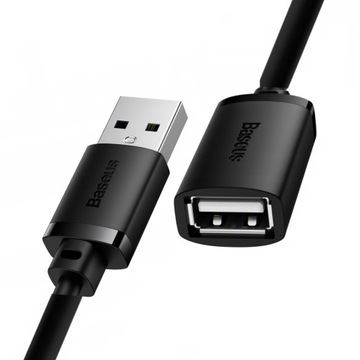 BASEUS KABEL USB-A MĘSKI - ŻEŃSKI PRZEDŁUŻACZ PRZEJŚCIÓWKA USB 2.0 1.5M