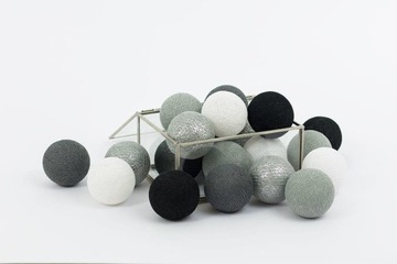 Zestaw lampek Cotton Balls Silver Winter 50 kul