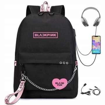 SCHOOL BACKPACK FOR SCHOOL BLACKPINK USB K-POP
