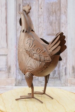 Металлическая курица - садовая фигура - курица садовая статуэтка