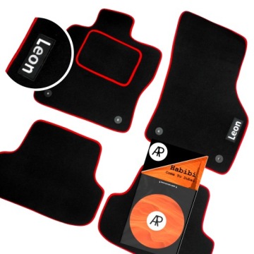 Velurové rohože pro Seat Leon 3 III stěrače Premium Haft R