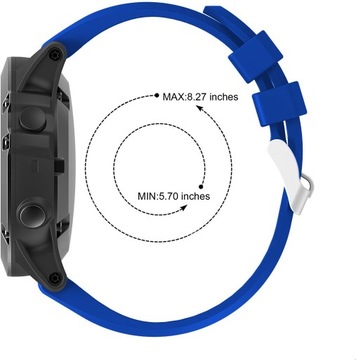 NIEBIESKI Silikonowy Pasek Garmin FENIX 5X PLUS