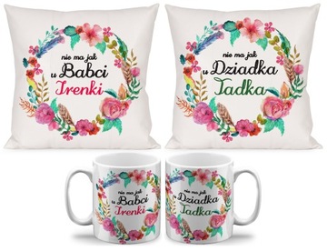 2 ZESTAWY PODUSZKA + KUBEK NA DZIEŃ BABCI I DZIADKA PREZENT