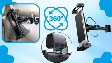 ДЕРЖАТЕЛЬ ПОДГОЛОВНИКА В АВТОМОБИЛЬ ДЛЯ ПЛАНШЕТА, IPAD, ТЕЛЕФОНА ДЛЯ РЕБЕНКА, ЖЕСТКИЙ