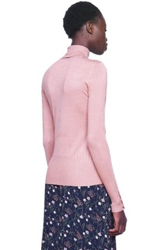 Dorothy Perkins Efektowny Kobiecy Sweter Golf Perełki Pudrowy Róż XL 42