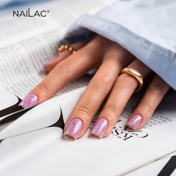Каучуковая основа с кусочками фольги и частицами Nailac MIX.