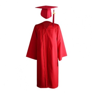 1 Set Graduation Gown Hat Tassel Zipper V Neck Loo