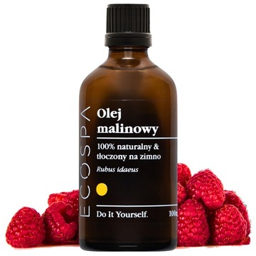 NATURALNY OLEJ Z NASION CZERWONYCH MALIN DO SKÓRY SUCHEJ 100 ML ECOSPA