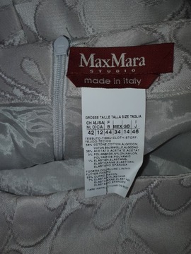 'S MAX MARA dopasowana sukienka r IT46 (L) szary gobelin drapowania j. NOWA