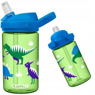 Bidon, butelka CamelBak Eddy+ Kids 0,4l, zielona, dinozaury