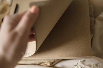 Традиционный фотоальбом с надписью LOVE крафт эко Гостевая книга Свадьба