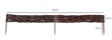 Palisada wiklinowa H10 - L120 płotek z wikliny