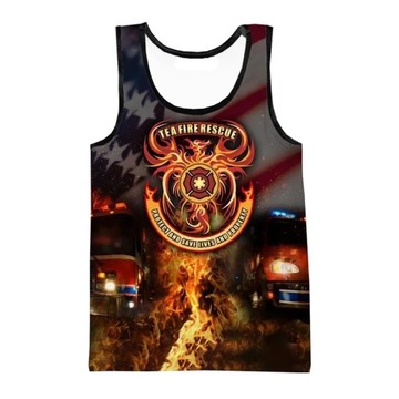 Koszulka bez rękawów 3D Print Firemen Graphic